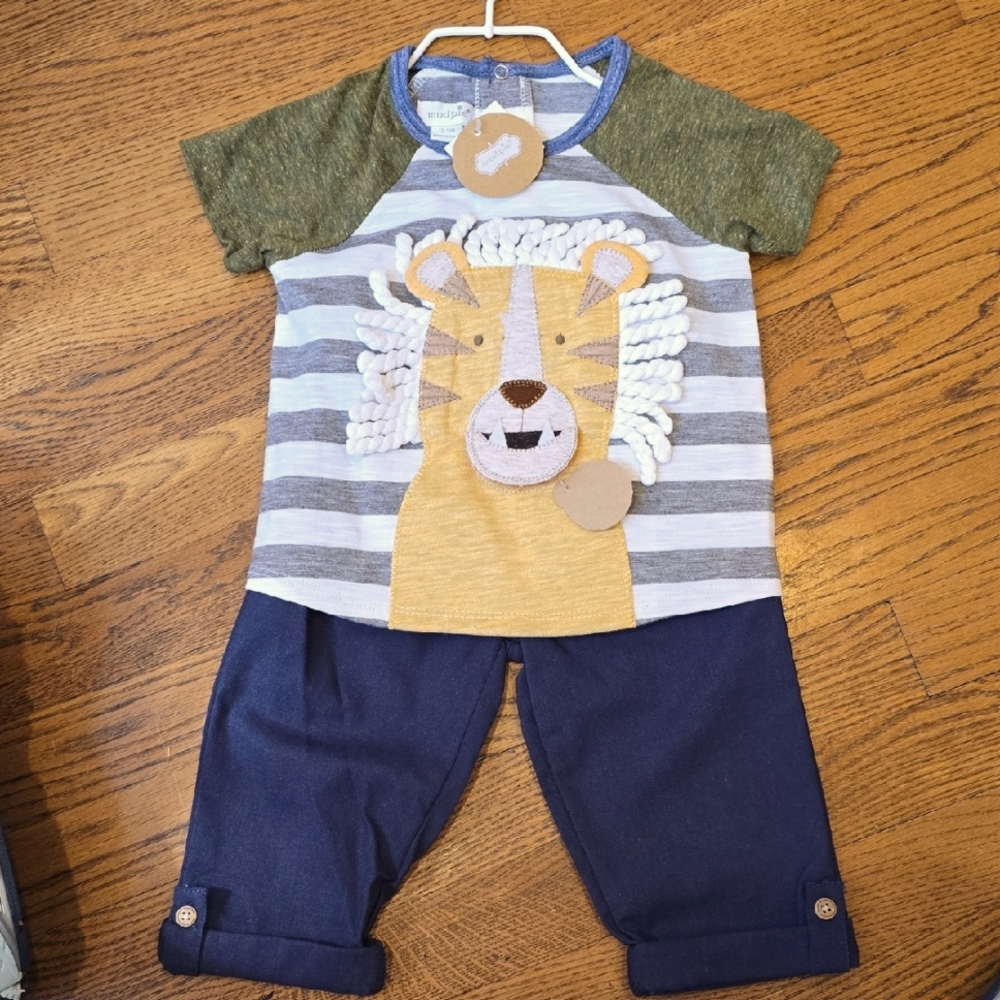 MudPie Boy's 2 Pc Outfit 12-18 Mos NWT